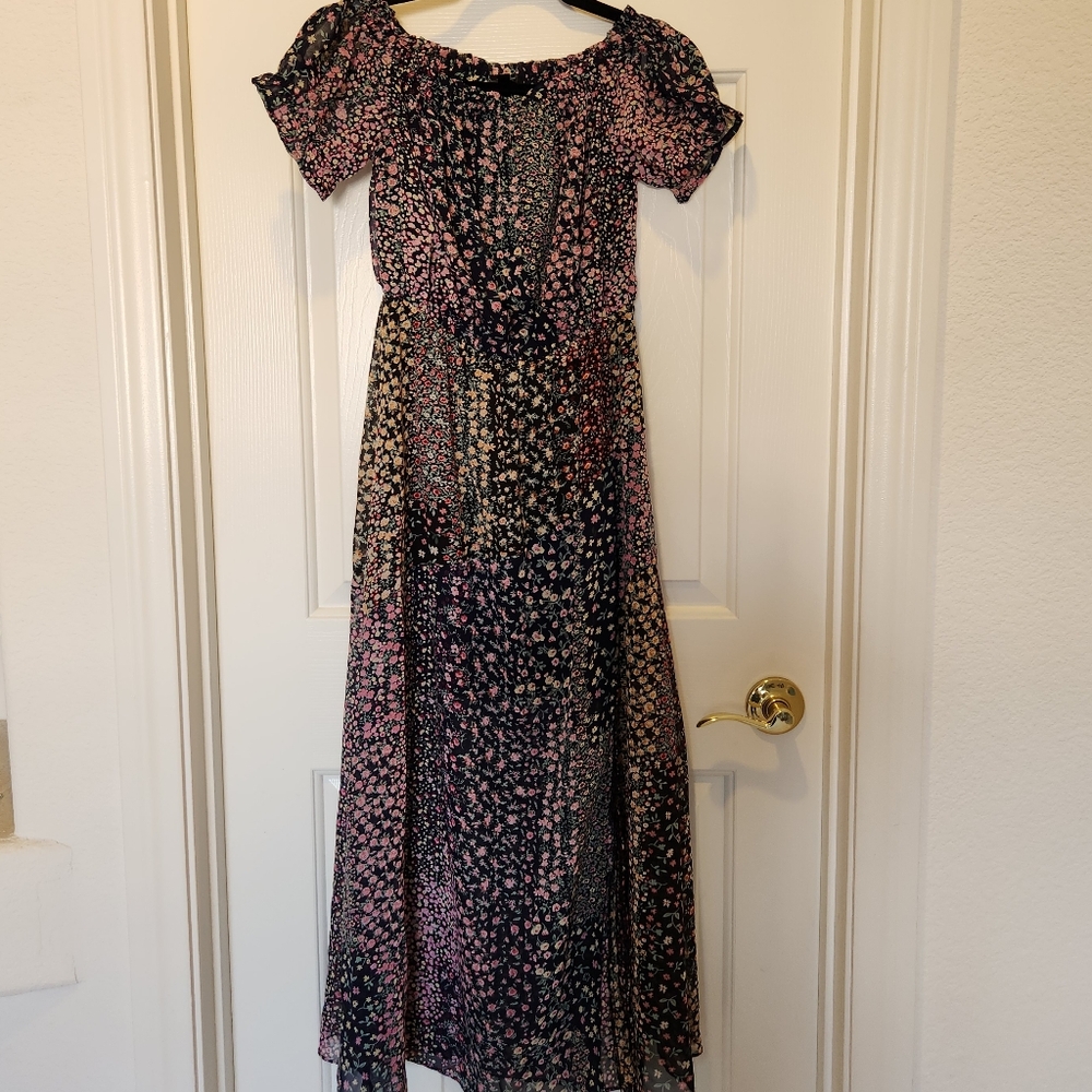 Lulus Floral Black and Pink Women's Dress